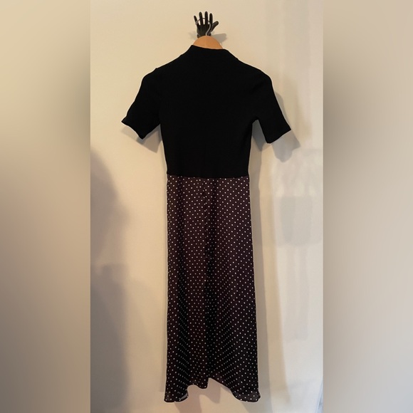 M Zara Maxi dress. Knit top, soft acrylic polka dot bottom. Black & White - Picture 4 of 6
